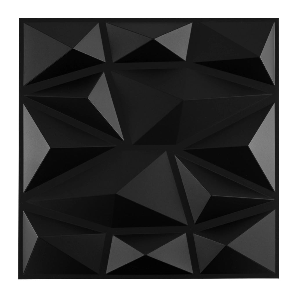 Pacchetto di 50 pannelli murali 3D in PVC ignifugo per taglio creativo e fai-da-te, Pannelli quadrati per soggiorno Nero