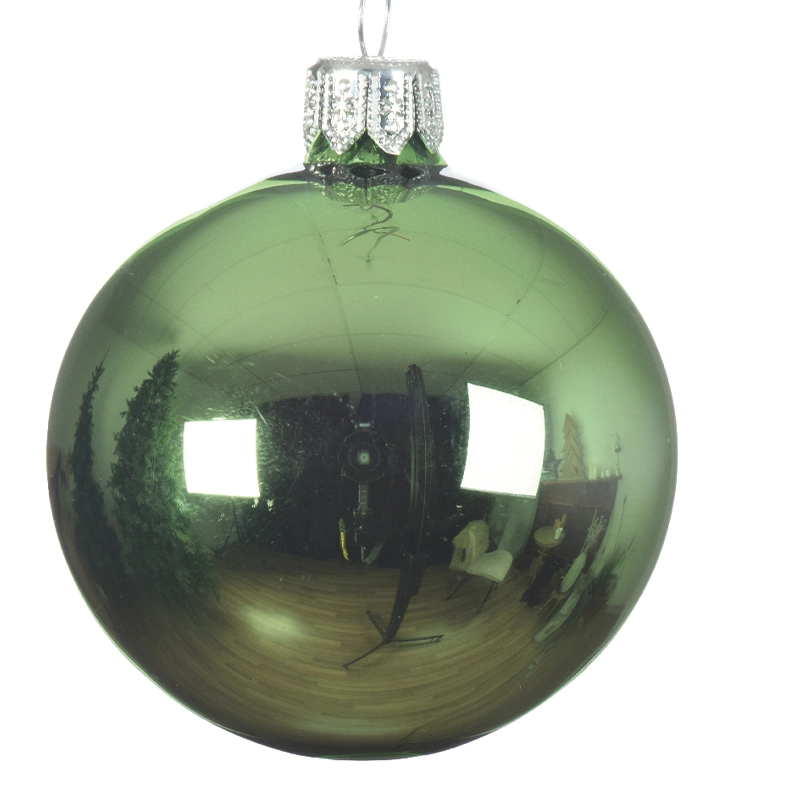 Box 6 Palline Vt Verde Vischio Lucido D.6cm