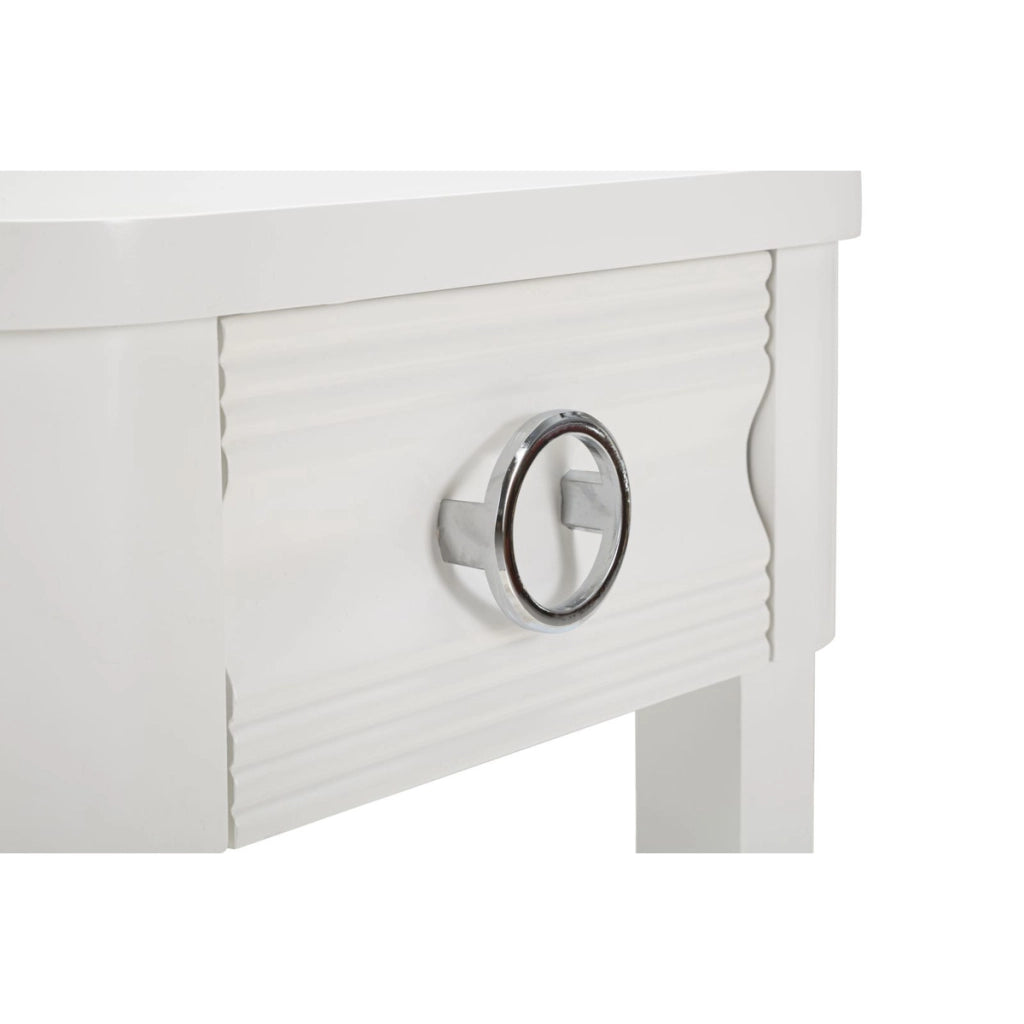 Comodino VKH10, Bianco, Legno, 45x40x54 cm