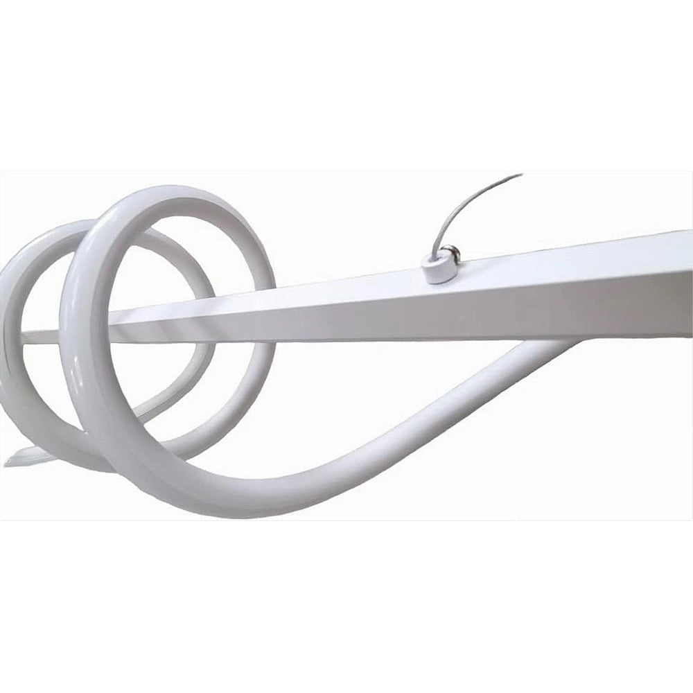 Trade Shop - Lampadario A Sospensione Led 65w Bianco Spirale Ondulato Luce 6500k Vortice Orizzontale 32439 -