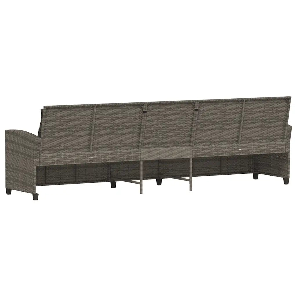 Divano da Giardino con Cuscini 5 Posti-Sofa da Giardino-Divano da esterno Grigio in Polyrattan