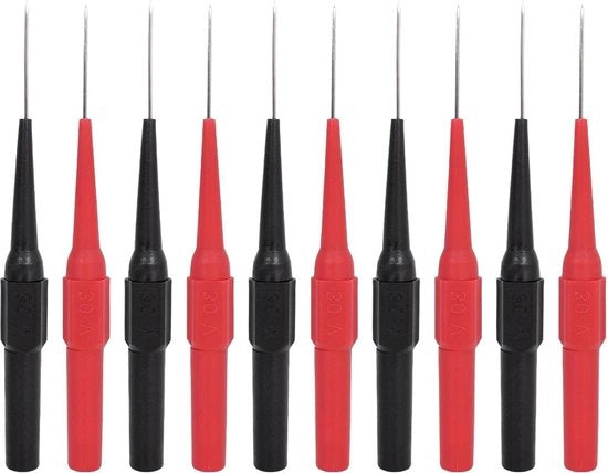 Sonde di prova di alta qualità - 10 pezzi 07 mm sonde di prova con 4 mm connettore per multimetro - adatto per misurazioni professionali - 30 V.