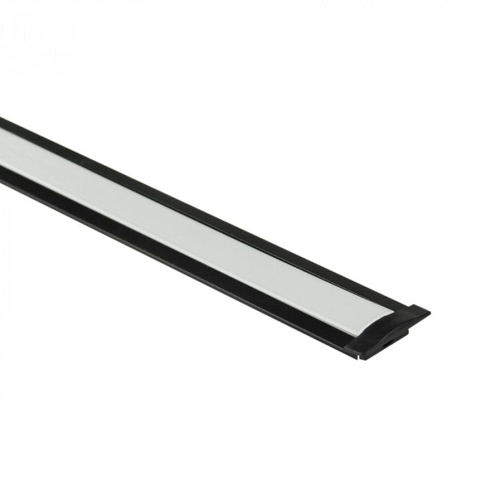 Profilo LED incasso P02 nero diffusore opale 2m Ecolight