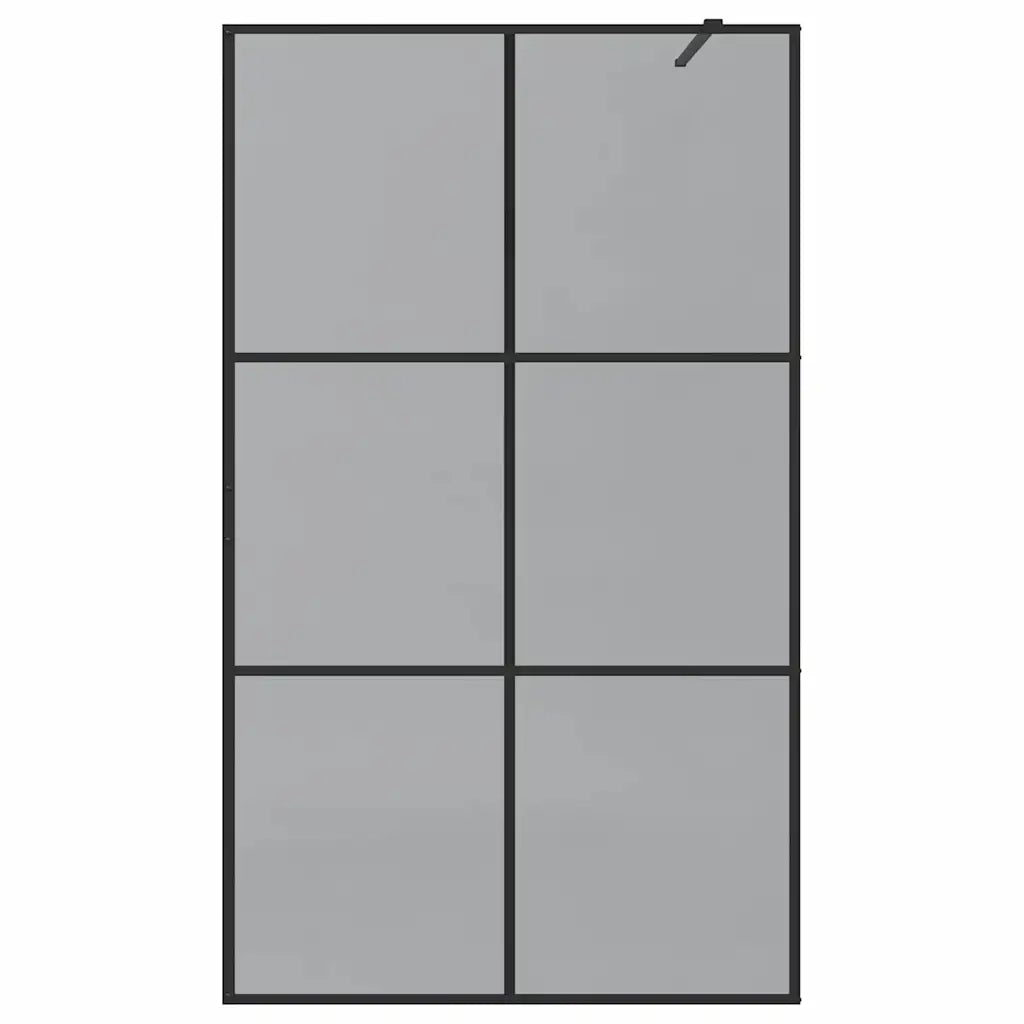 Parete Doccia Walk-in Nero 115 x 195 cm vetro temperato