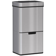 Pattumiera Automatica con Sensore 72L (47L + 2x12,5L), Cestino Differenziata in Acciaio Inox per Cucina, Argento
