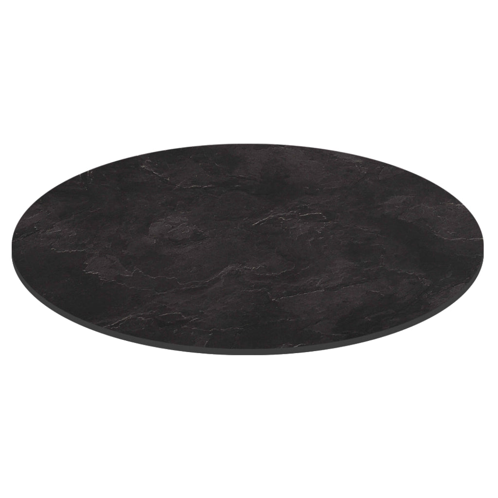 Oviala - Tavolo da giardino diam 60cm inclinabile alluminio e HPL ardesia