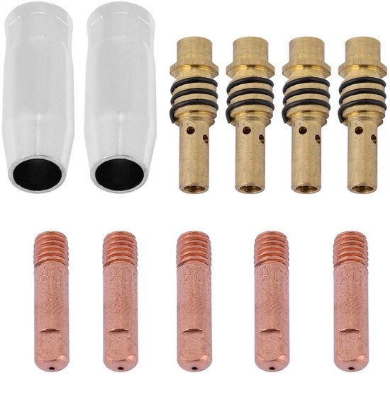 Set di accessori laser 11 pezzi - 15AK Nozzle - Contattips - Tiphouders - Materiale di alta qualità - Rame galvanizzato - Accessori laser