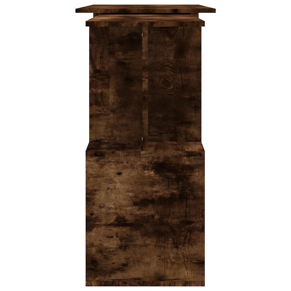 Scrivania | Tavolo da Ufficio Angolare Rovere Fumo 200x50x76cm in Legno Multistrato