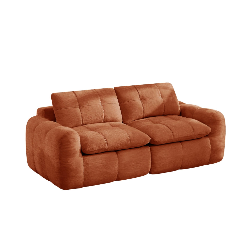 DIVANO Modulare 194x97x68 cm in Chenille Arancione