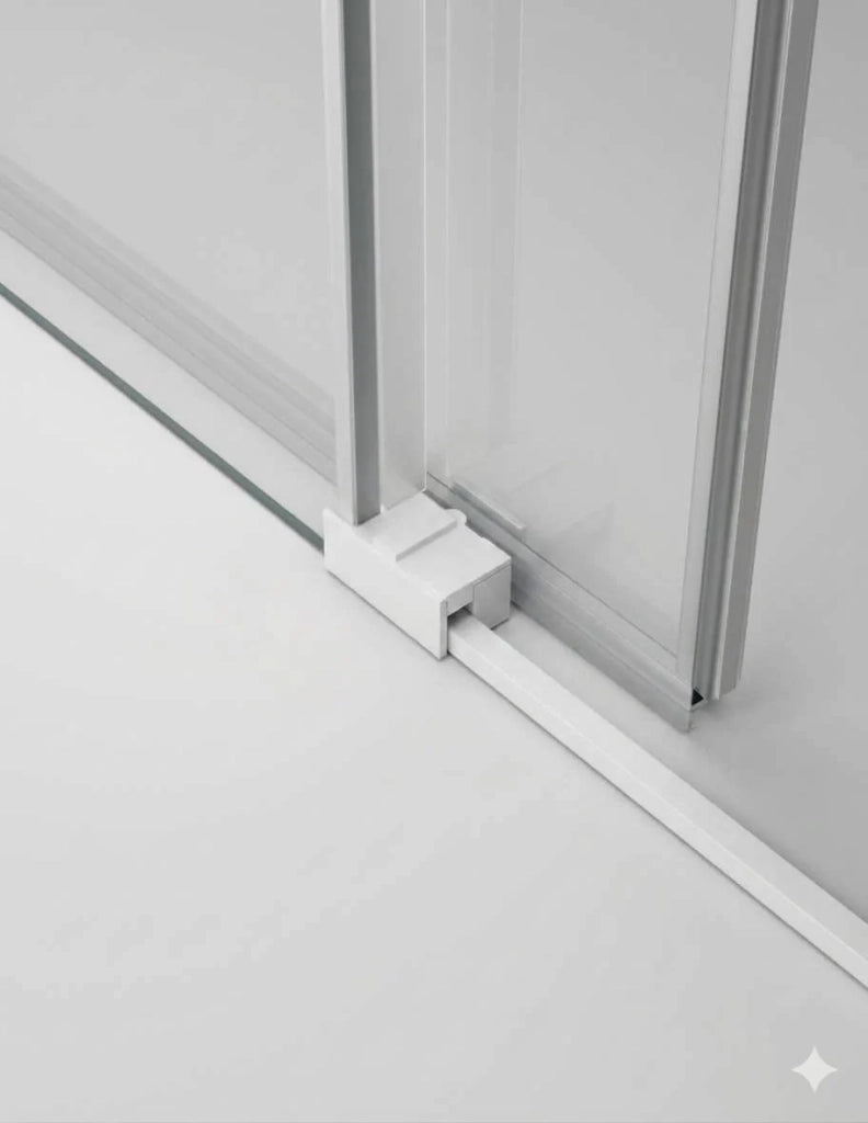 Porta doccia scorrevole 1+1 THALASSA (BASIC) walk-in 120 cm Profilo Bianco vetro serigrafato