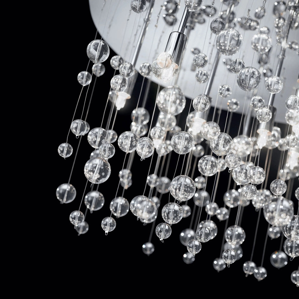 Plafoniera Contemporanea Neve Metallo Cromo 8 Luci G9 3W 3000K Luce Calda