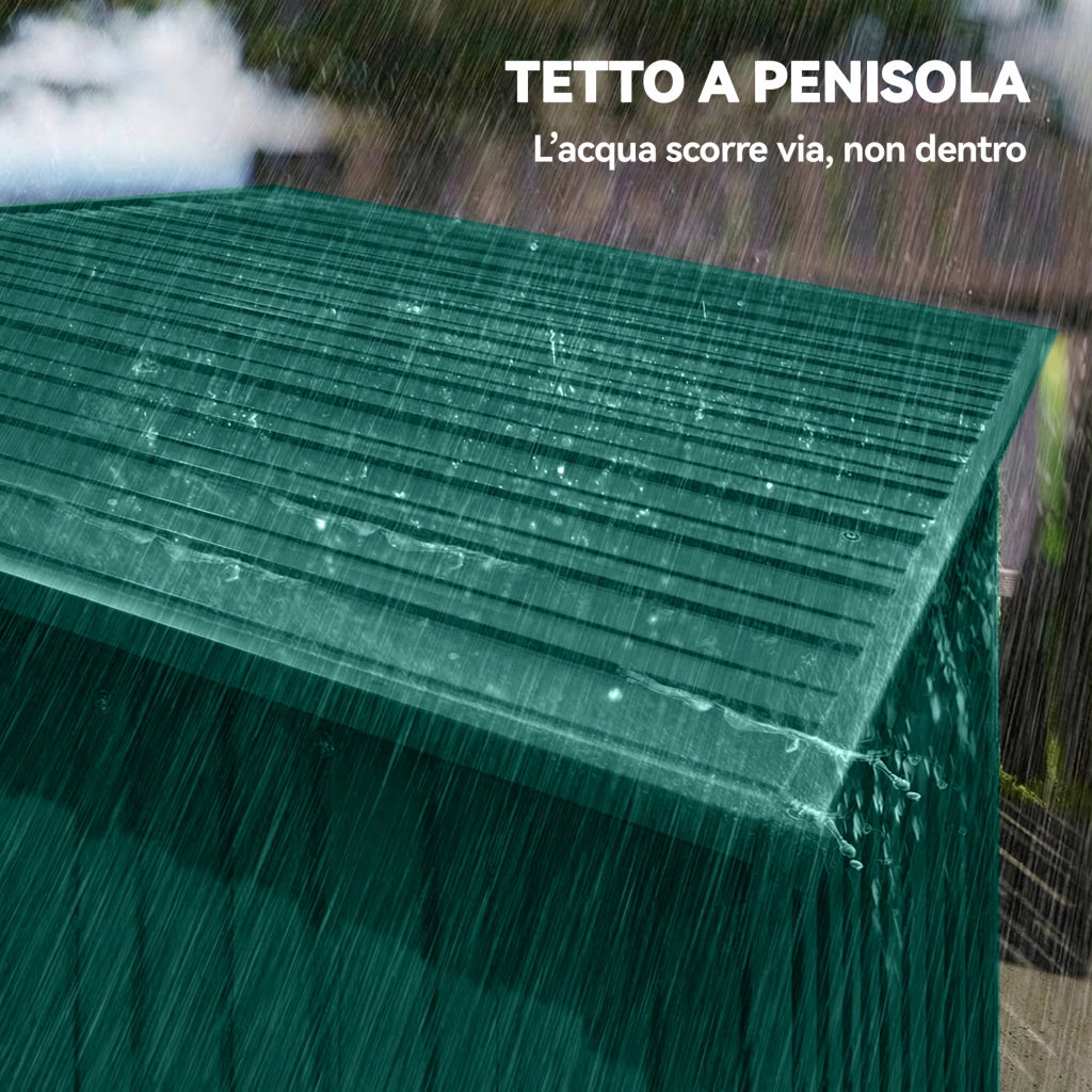 Casetta da Giardino in Metallo ¨C Xylo ¨C Verde 159x106x181 cm