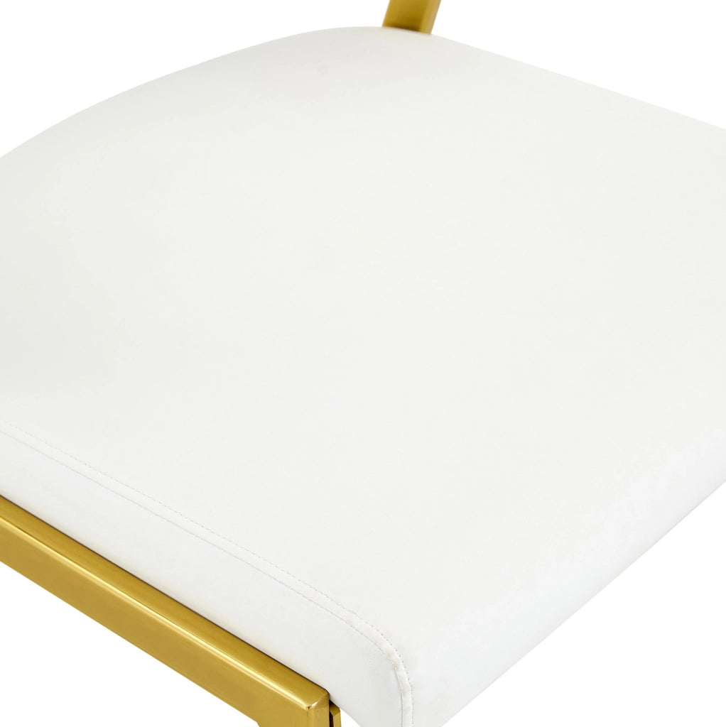 Set di 2 sedie da pranzo 78 x 47 x 51 cm PU bianco, schienale ergonomico