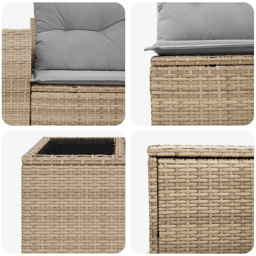 Set di divani 8 pz Beige e Grigio Chiaro 3448447