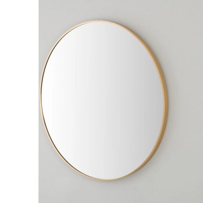 Specchio bagno 80 cm con cornice oro e installazione a parete