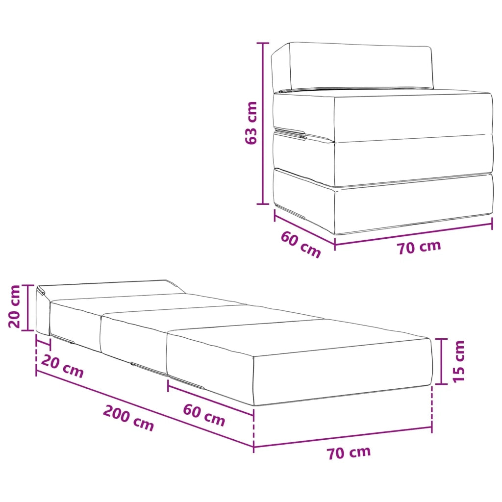 Divano Letto Pieghevole Verde Scuro 200 x 70 x 15 cm Velluto 900009