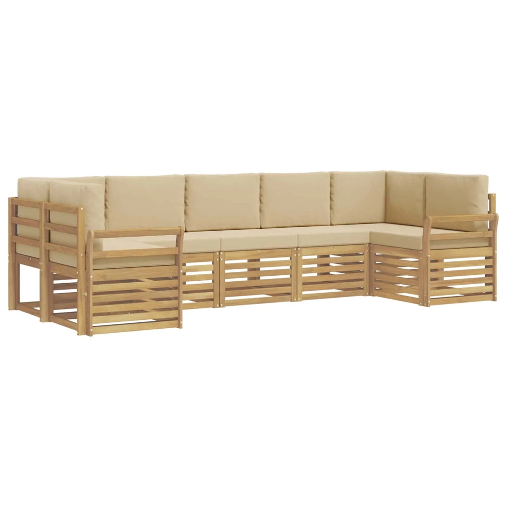 Set di divani da esterno 7 pcs Bianco e Beige 3392438