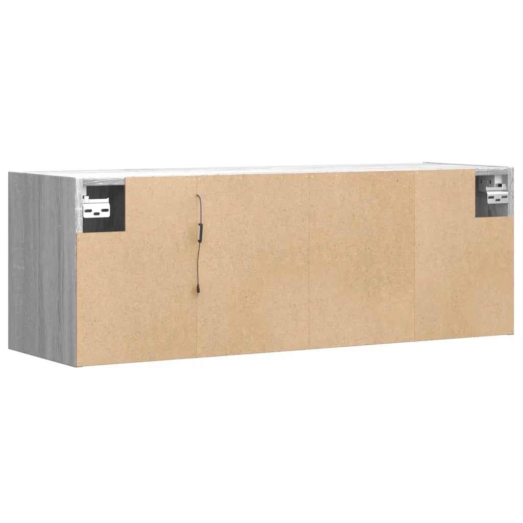 Mobile TV a Parete con Luci LED Grigio Sonoma 100x31x35 cm 852269