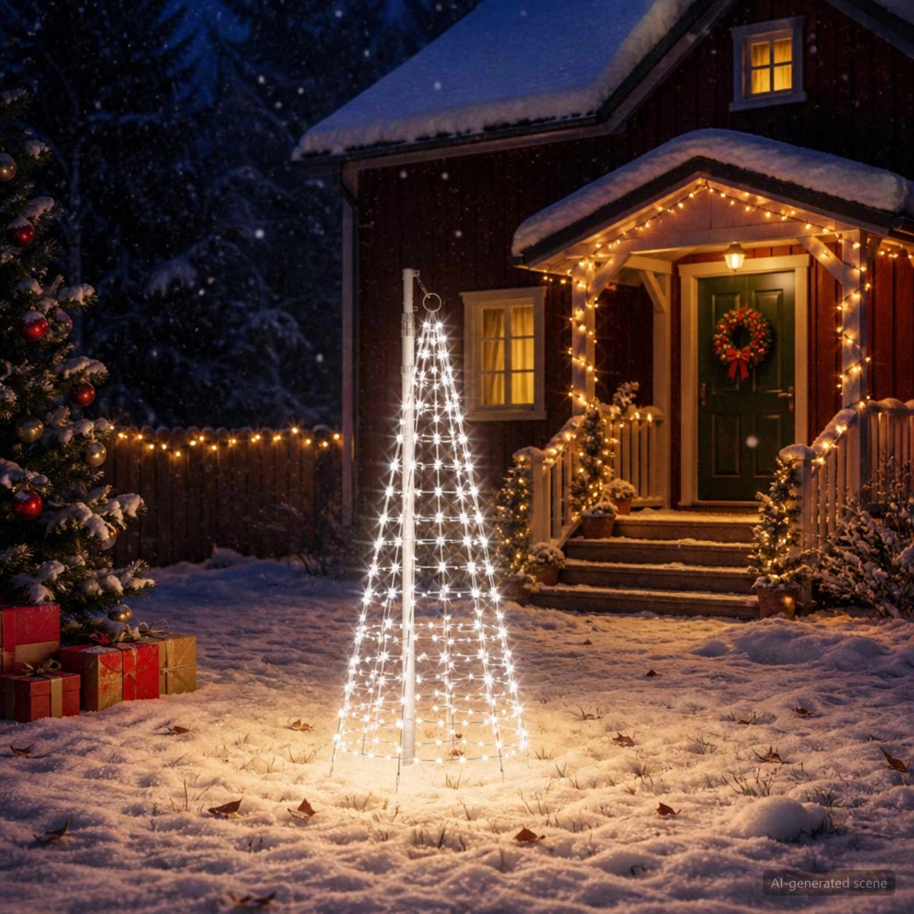 Luci per albero di Natale con picchetti e asta per bandiera 3468885