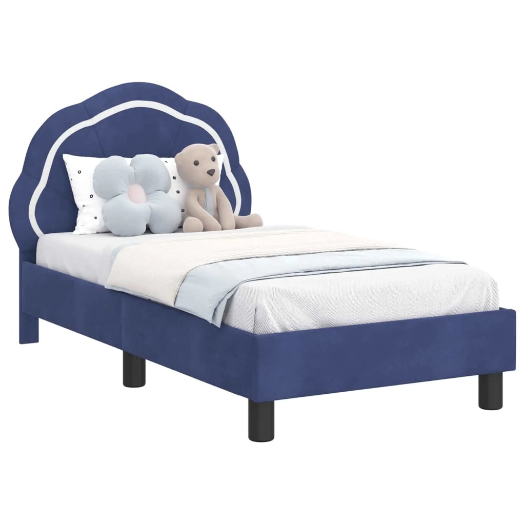 Letto singolo | Letto per adulti | Struttura letto per bambini con testata Blu Polizia 70 x 140 cm