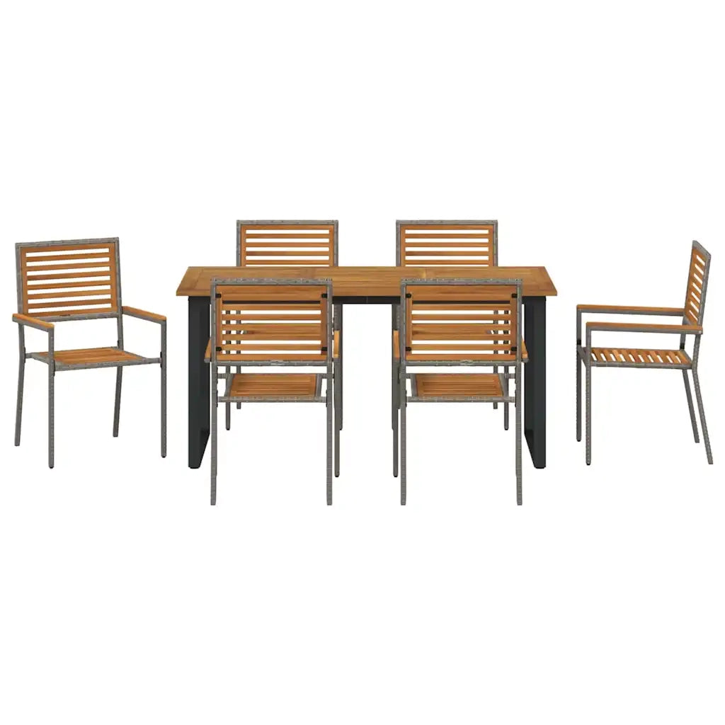 Set da Pranzo per Giardino 7 pcs Grigio 3365461
