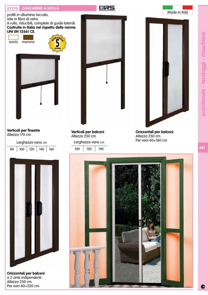 1pz scatola accessori zanzariere a molla orizzontale cod:ferx.92303