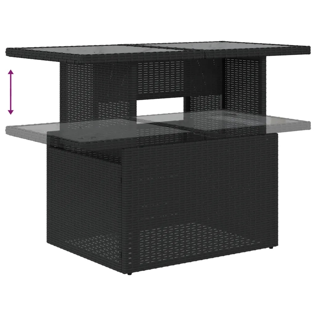 Set Divani da Giardino con Cuscini 7pz Nero Polyrattan 3274656