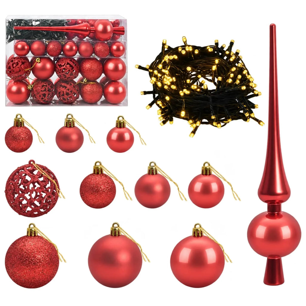 Albero di Natale artificiale sottile con palline 150 cm 150 LED 3461086