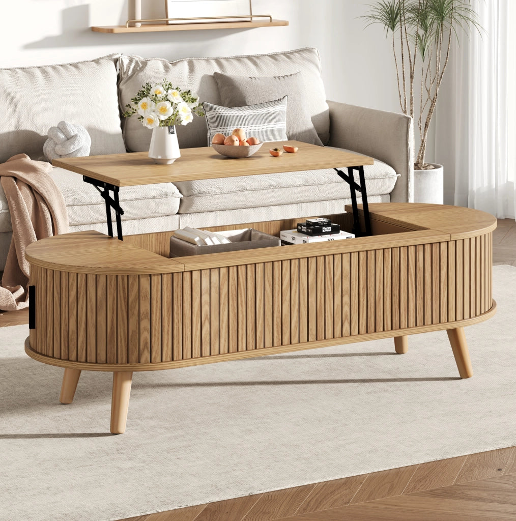 TAVOLO LIVING Regolabile 120x50x39,5 cm MDF Effetto Legno Naturale