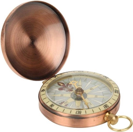 Compasso da viaggio - Orologio da tasca - Bronzo vintage - Messing all'aperto - Compasso da viaggio da caccia - Adatto per apertura del cofano del veicolo