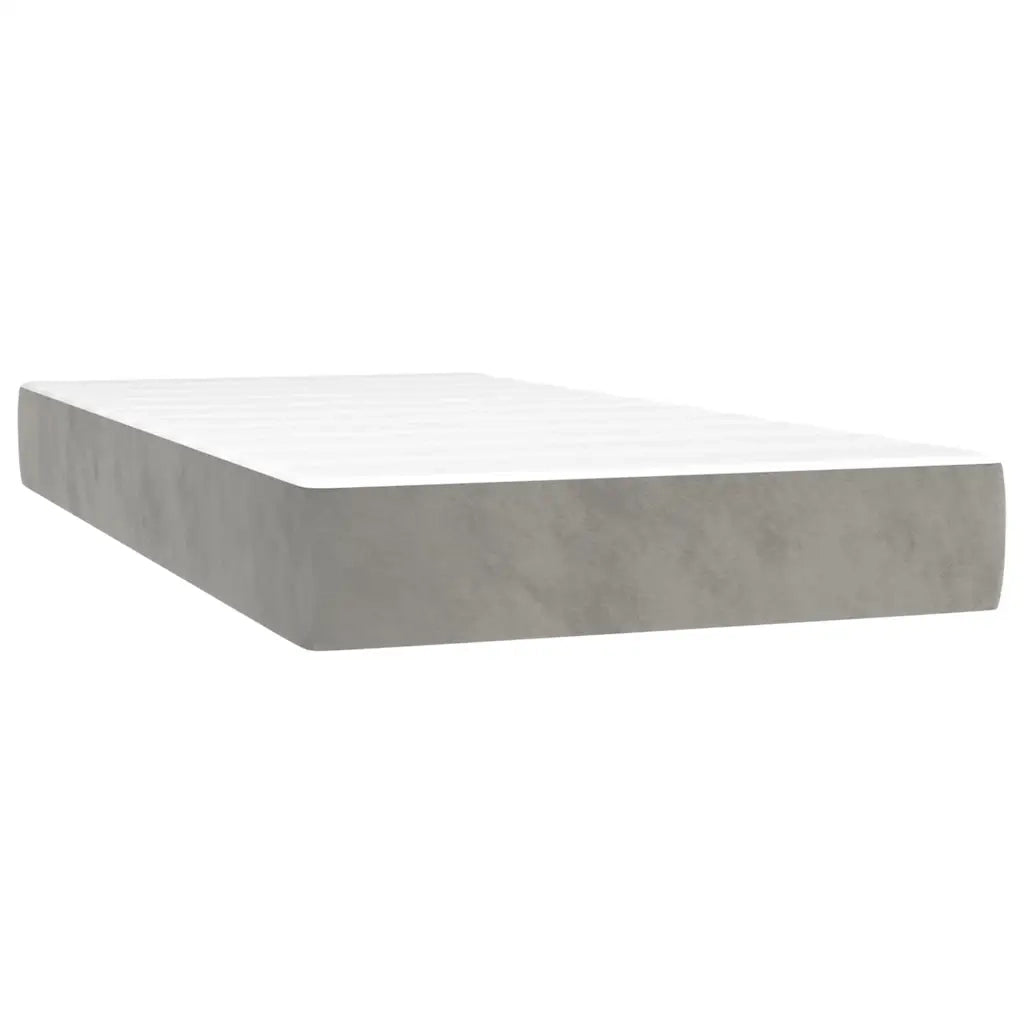 Letto a Molle con Materasso e LED Grigio Chiaro 90x190 cm 3134495