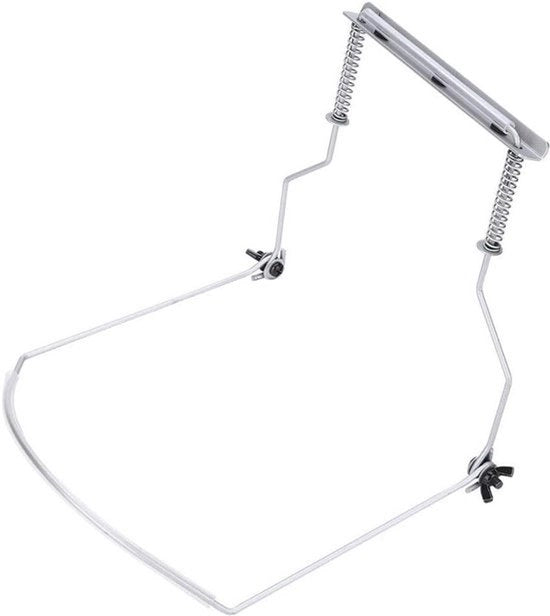 Supporto per armonica - impugnatura in metallo regolabile - tampone anti-aderente - armonica da 10 ga - compatibile con tutti i marchi - nero.