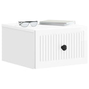 Set di 2 Comodini | Armadio da Notte | Mobiletto da notte a muro Bianco Lucido 33 x 34,5 x 20 cm