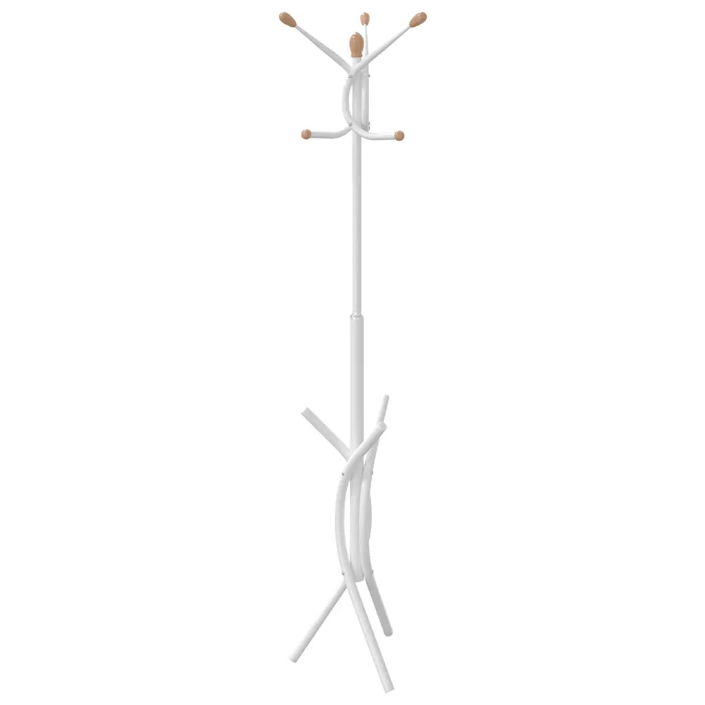 Pratico appendiabiti da terra con 9 ganci 176 x 40 cm stile moderno corridoio in ferro bianco 02_0047584