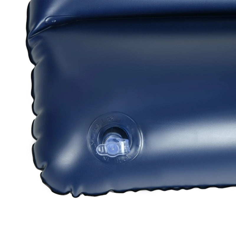 MATERASSO GONFIABILE 203x152x22 cm Blu con pompa manuale e 2 cuscini