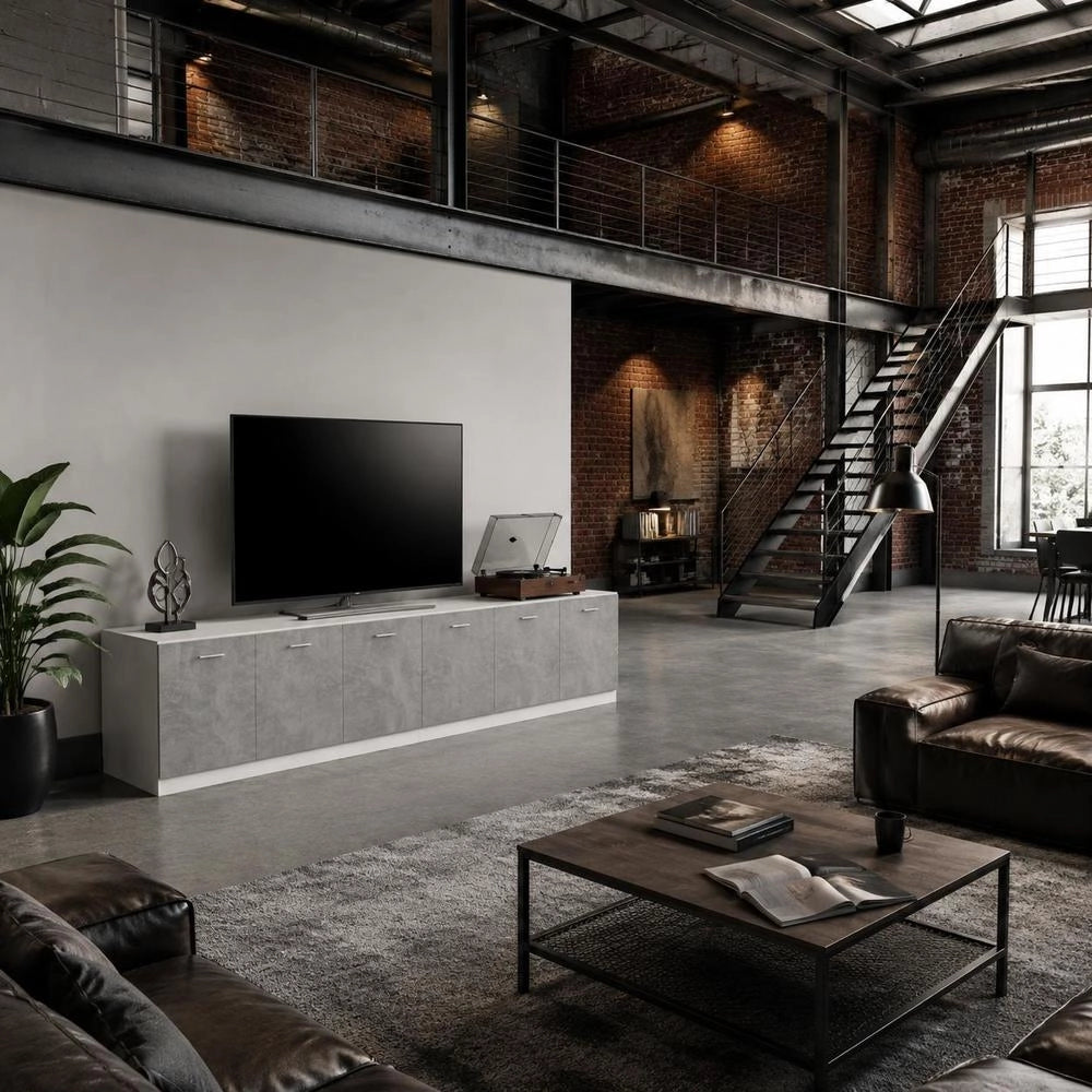 Base Cabinet Lyon Concrete Grey 60x46x81.5 Cm Wood-based Material
