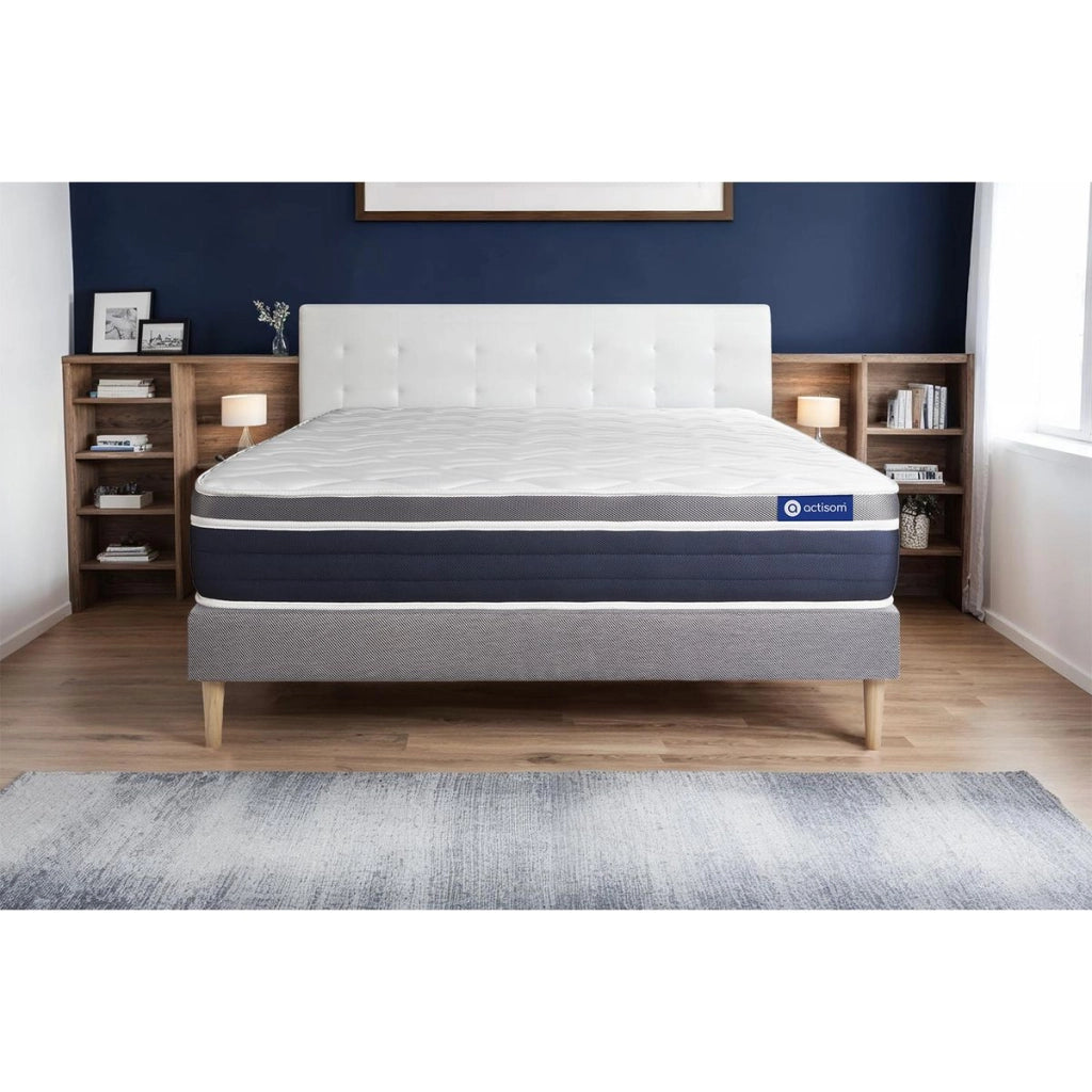 Kit rete e materasso Actiflex confort 130x200cm - Spessore : 26cm - Molle insacchettate e memory foam - Moderatamente rigido