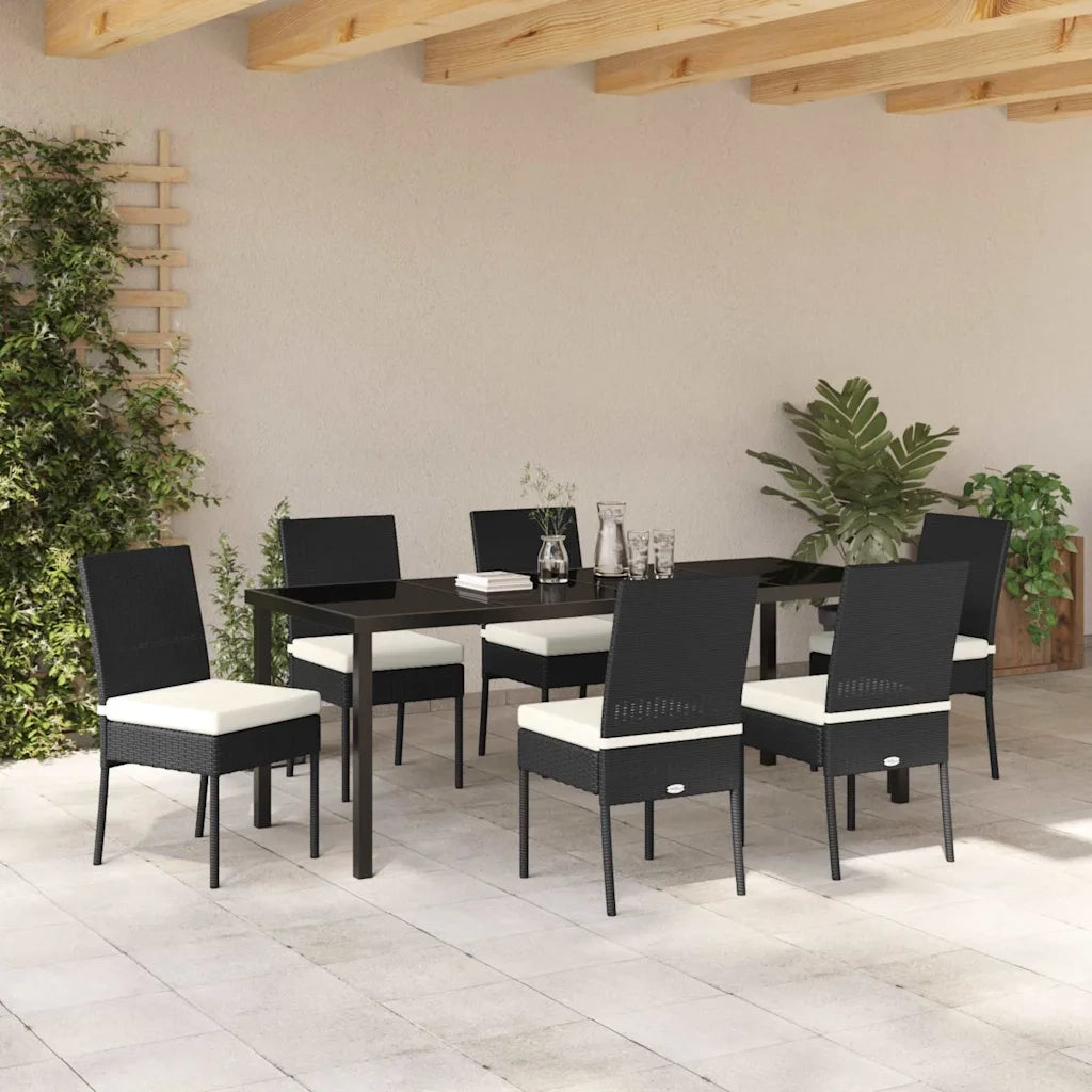 Set da Pranzo per Giardino 7 pcs Nero 3379210