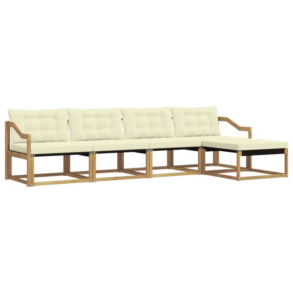 Set di divani da esterno 5 pz Bianco e Crema 3388596