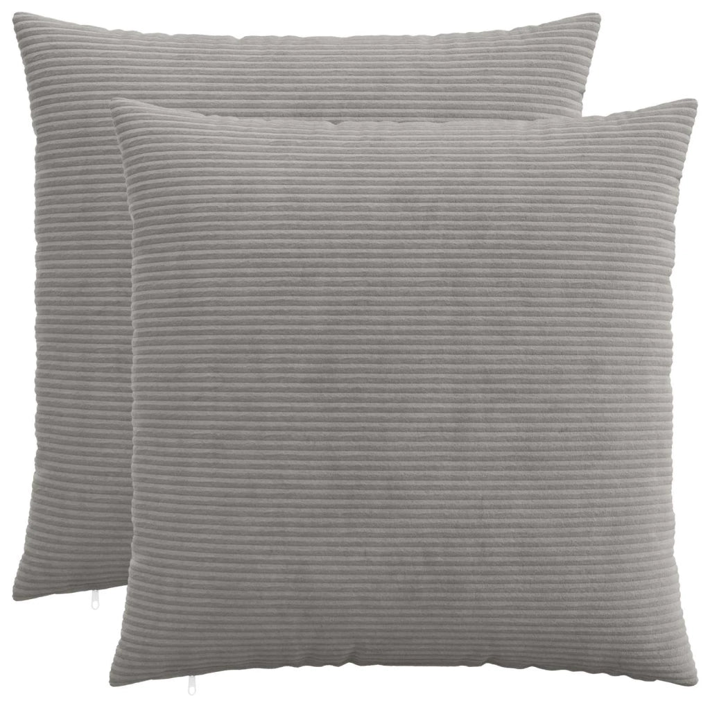 Federa 2 pcs HEERLEN Grigio Chiaro 70 x 70 cm corduroy 913257
