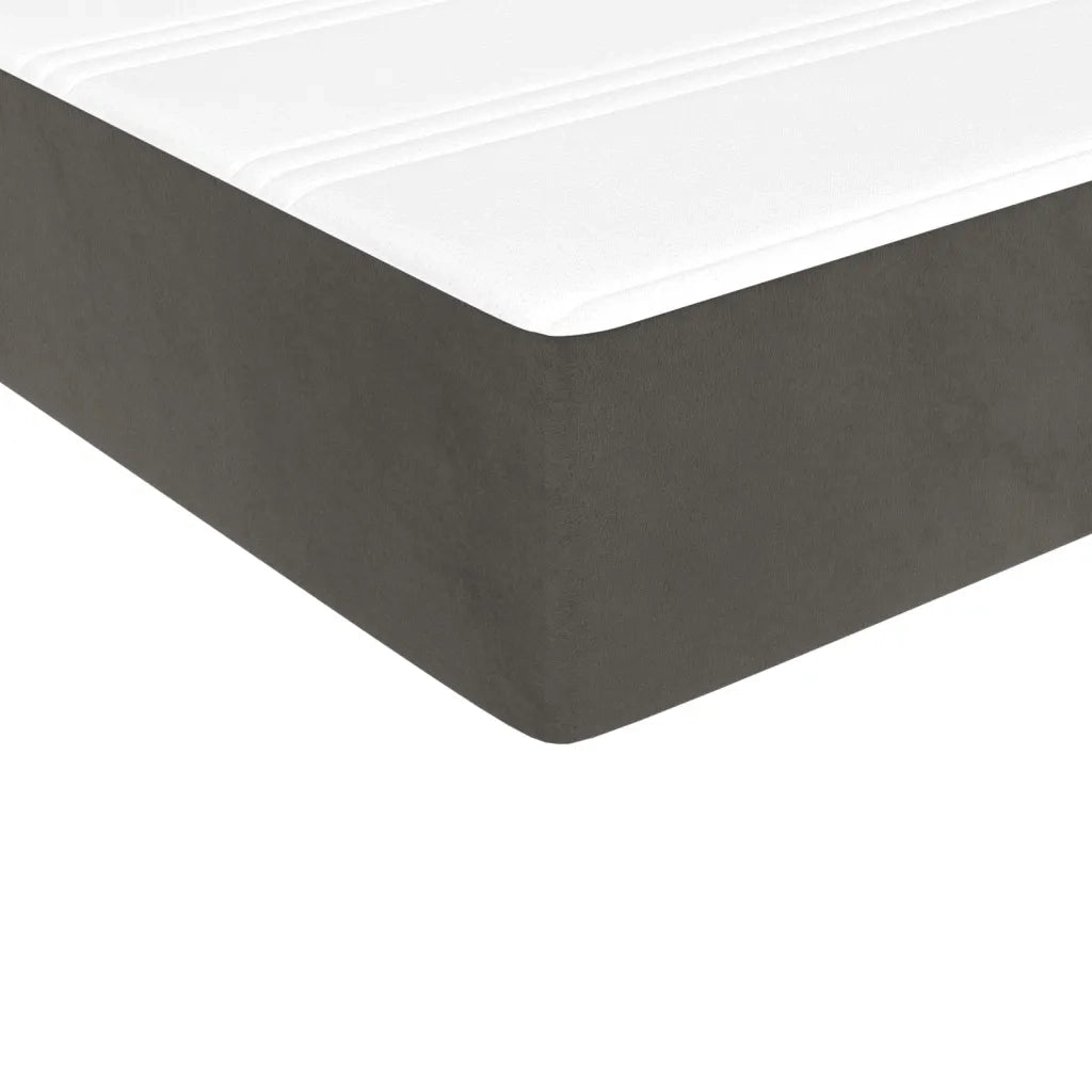 Materasso a Molle Insacchettate Rigidità Media Grigio Scuro 140x200x20 cm in Velluto 347809