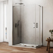 Box doccia angolare KENNA apertura al vertice 90x80 cm (85-90/75-80) cromo lucido vetro trasparente