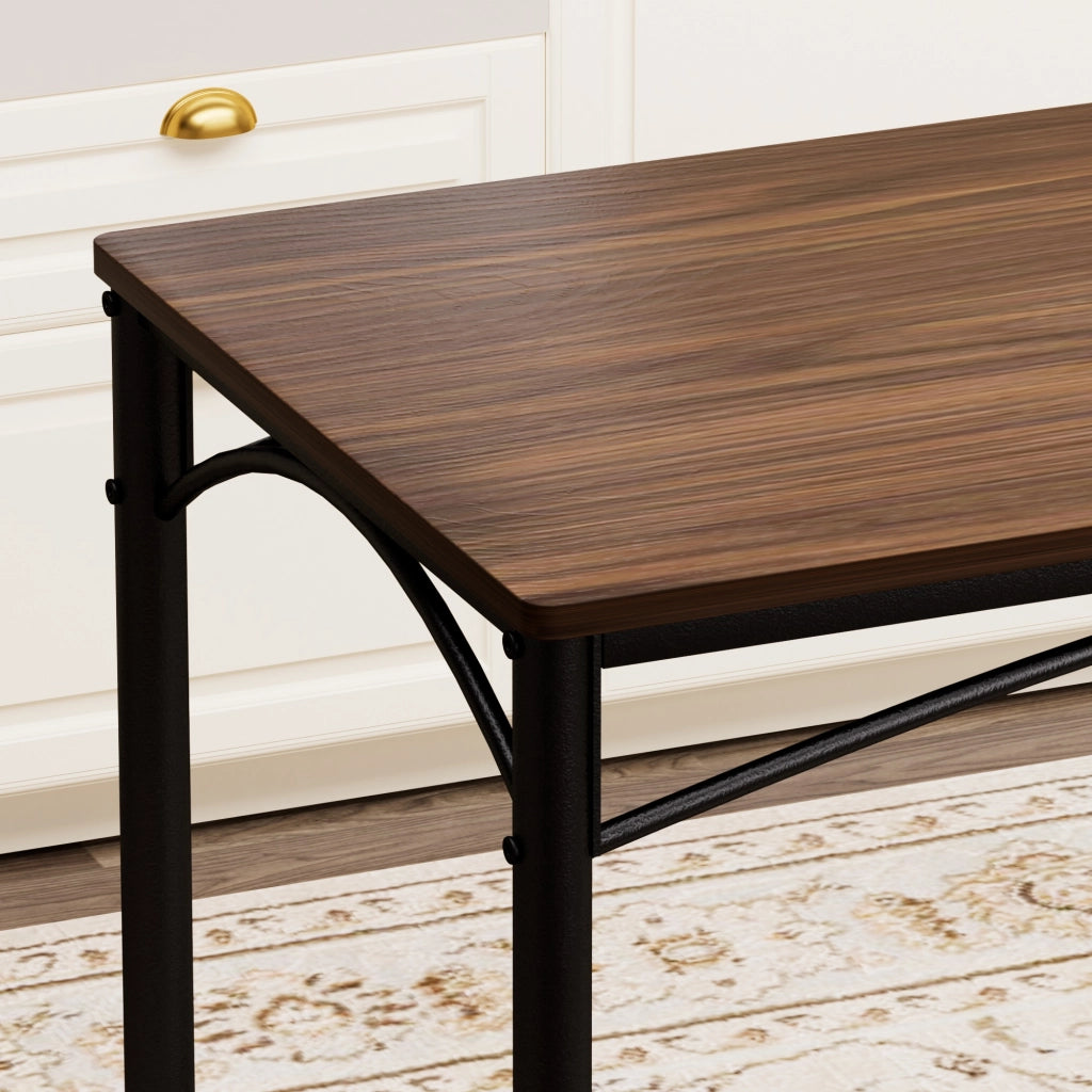 Set tavolo da pranzo con 4 sedie salvaspazio in legno color noce e acciaio