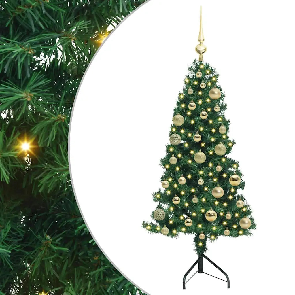 Albero di Natale Artificiale Angolare con 150 LED Verde 120 cm 3397245