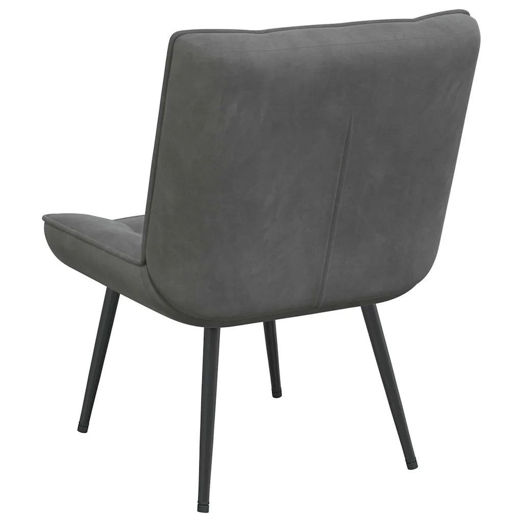 Sedia Relax 64x74x84 cm Grigio Scuro in Velluto 4012318