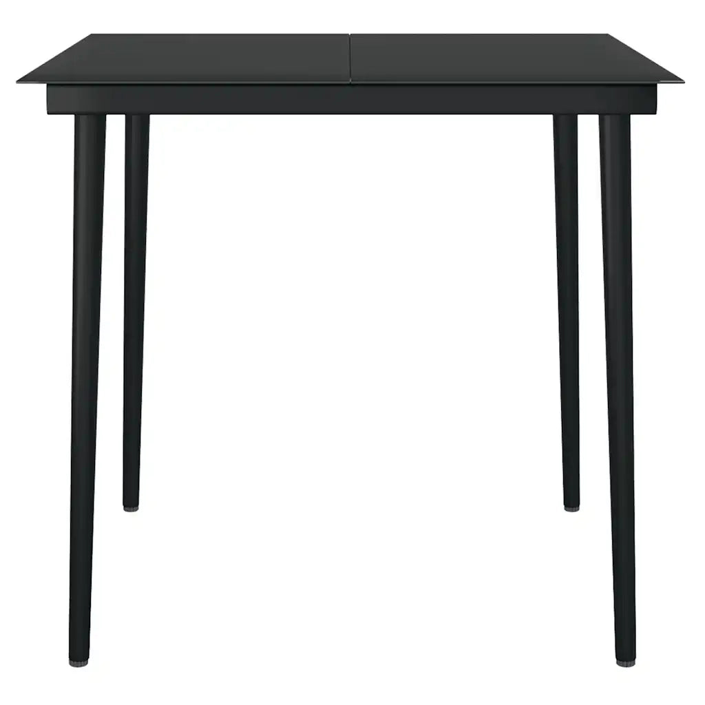 Set Mobili da Pranzo per Giardino 3 pz | Set Salotto da Giardino Nero Polyrattan Vetro