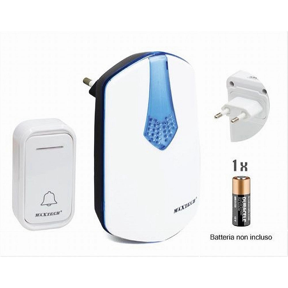 Trade Shop - Campanello Wireless Con Spina Wifi Raggio 80m A Led Senza Fili Maxtech Camp-01 -