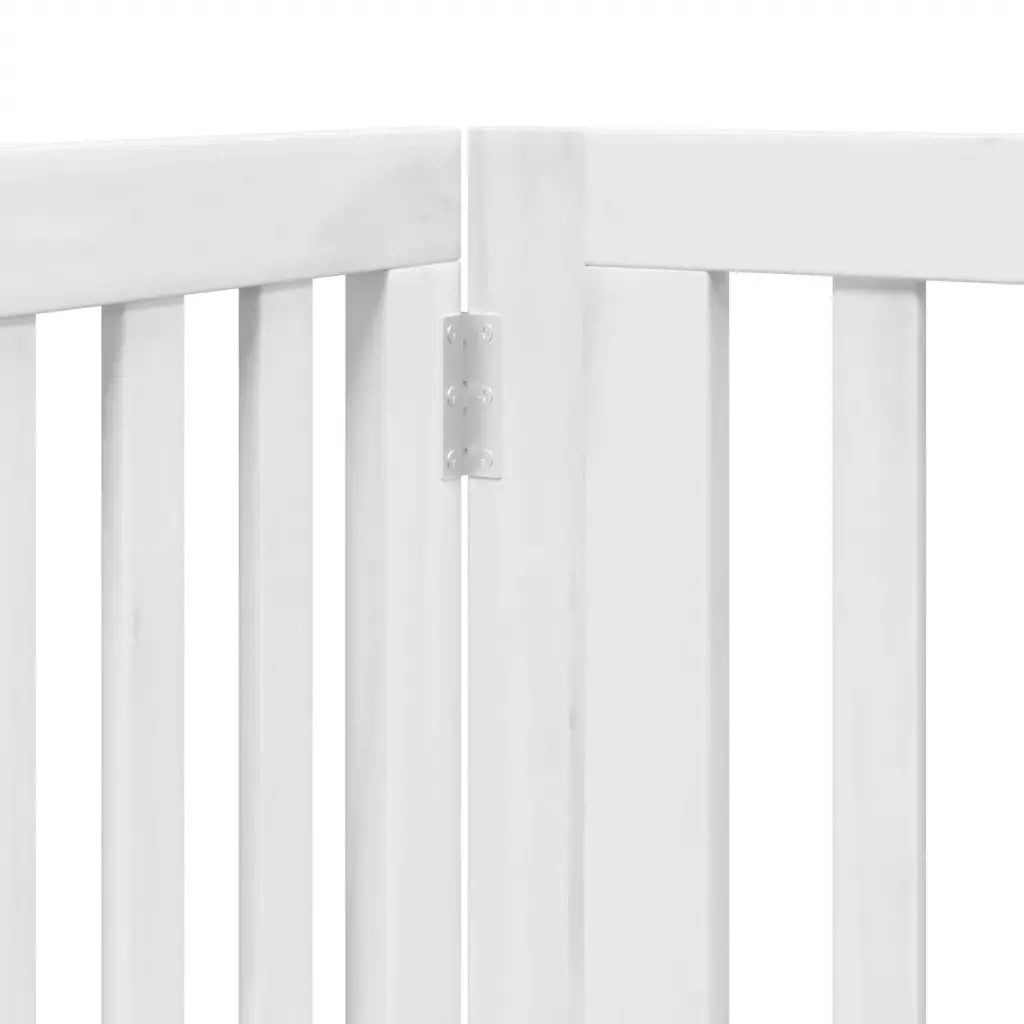 Cancello Cani Porta Pieghevole Bianco 4 Pannelli 320 cm Pioppo CFW5328543