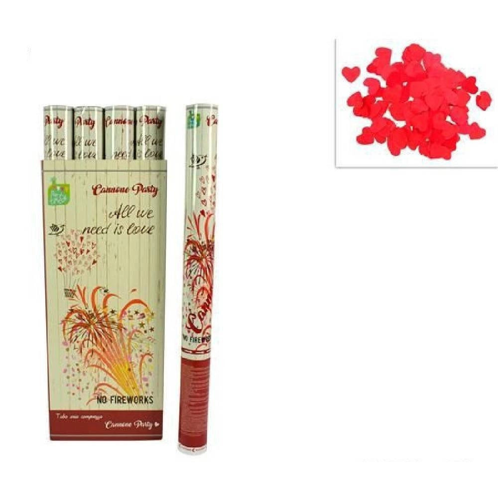 Trade Shop - Tubo Spara Cuori Petali Rossi Cannone Per Festa San Valentino Party 60 Cm -
