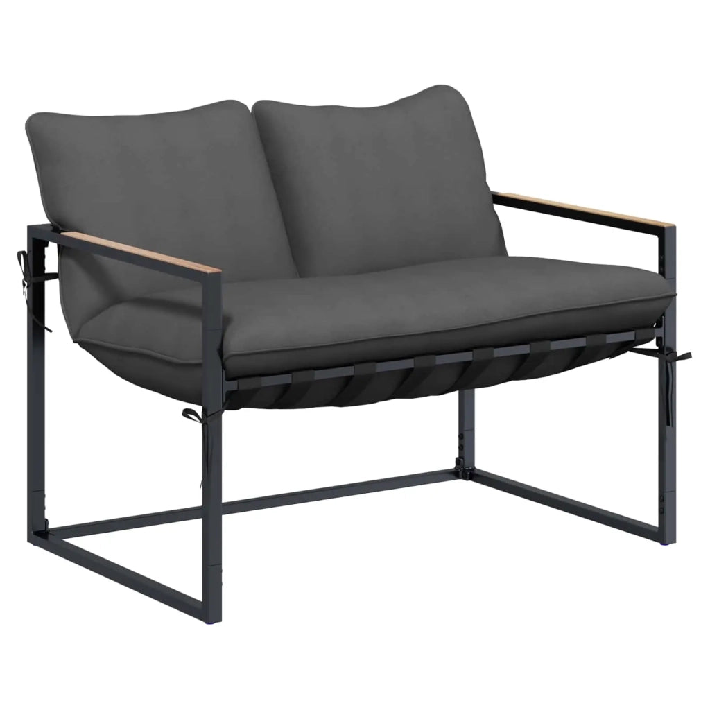 Set Divano da Giardino Nero e antracite Acciaio 42034816